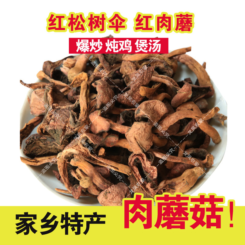 承德农家红肉蘑菇 食用菌红肉蘑菇松树伞蘑菇干货半斤/一斤包邮