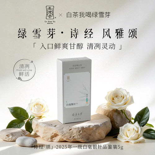 绿雪芽福鼎白茶诗经风雅颂白茶试喝品鉴套装15g - 图0