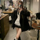 Korean style black suit, high-end and elegant loose jacket