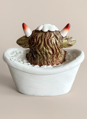 树脂创意新地牛浴室装饰摆件