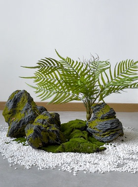仿真苔藓假山景观石庭院落地摆件