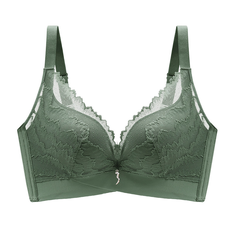 夏季无钢圈文胸套装收副乳上托胸罩 靓衣人文胸