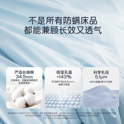 安敏诺防螨四件套纯棉床单床笠被套全棉防尘螨长绒棉床上用品套件 - 图2