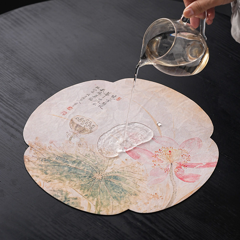 香云纱海棠茶席果熟来禽图双面干泡茶席防水茶桌垫桌旗茶道零配件,淘宝优惠券,粉丝福利购,淘宝优惠卷