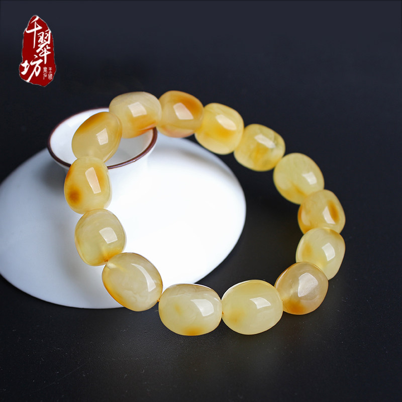 千翠坊天然蜜蜡随形手串单圈手链 千翠坊手饰