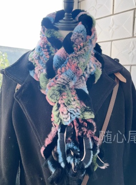 流苏加厚皮草保暖围脖围巾