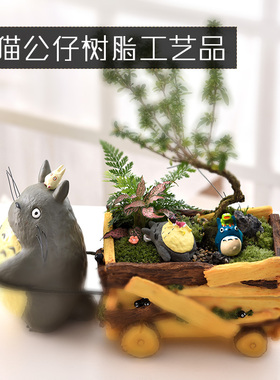 多肉苔藓微景观龙猫玩偶生态瓶