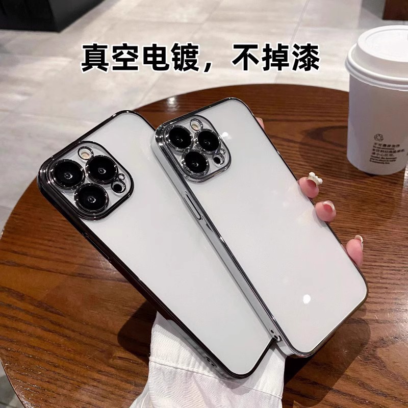 ins奢华简约银色电镀边框适用vivoX100手机壳X90Pro+高级感X80透明X70软硅胶X60男女款X50防摔X30日韩X27/23 - 图0