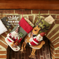 Christmas stocking pendant Christmas tree hanging decoration Christmas party gift bag snowman elderly elk dress