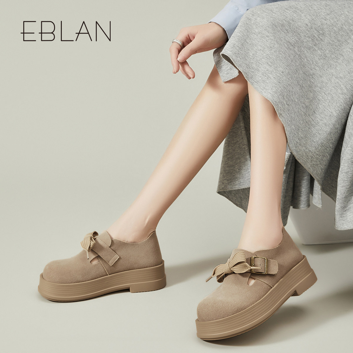 EBLAN/伊伴【宠粉清仓福利】厚底休闲勃肯鞋秋冬百搭女玛丽珍单鞋,淘宝优惠券,粉丝福利购,淘宝优惠卷
