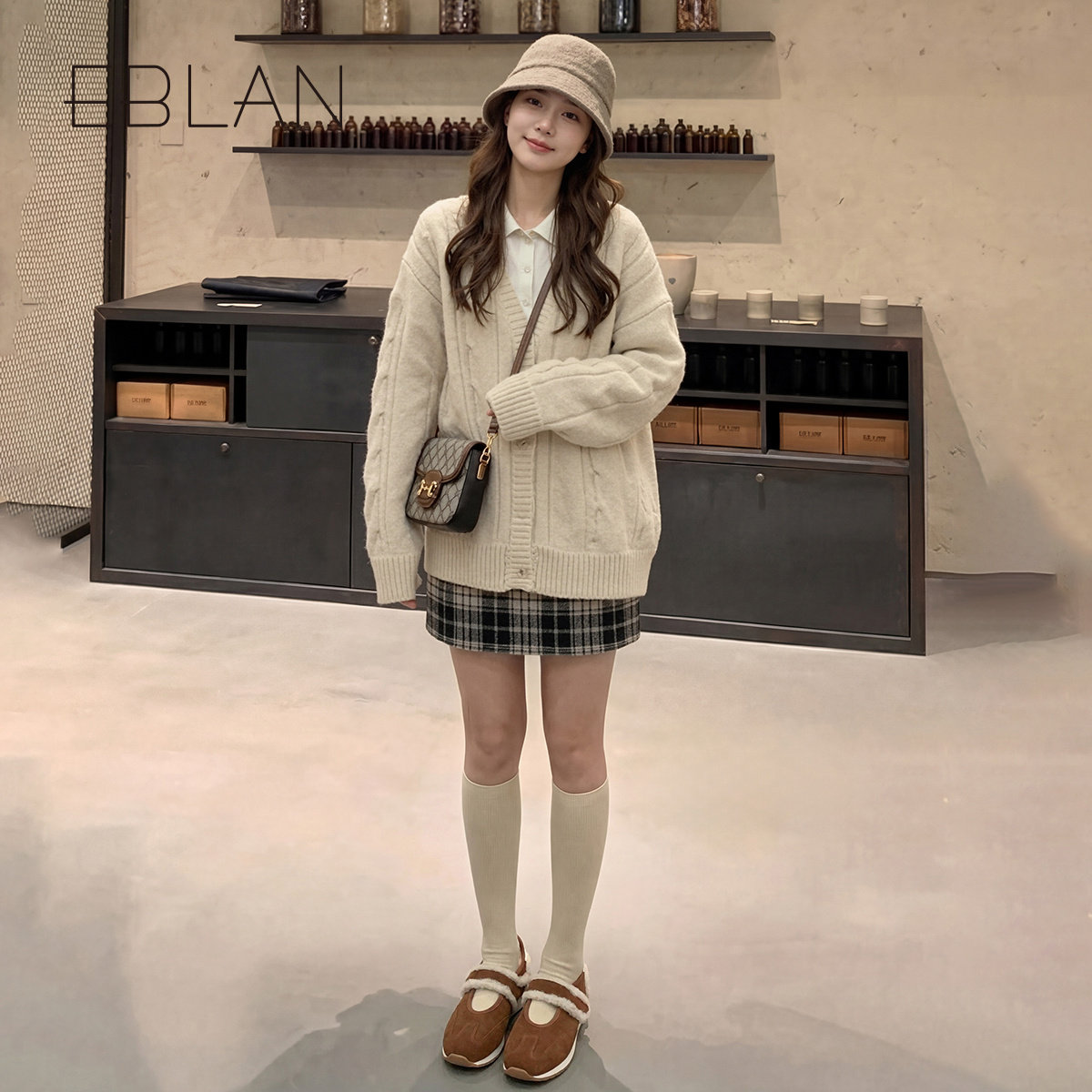 EBLAN/伊伴厚底运动玛丽珍鞋女2025秋冬新款单鞋内增高加绒毛毛鞋,淘宝优惠券,粉丝福利购,淘宝优惠卷