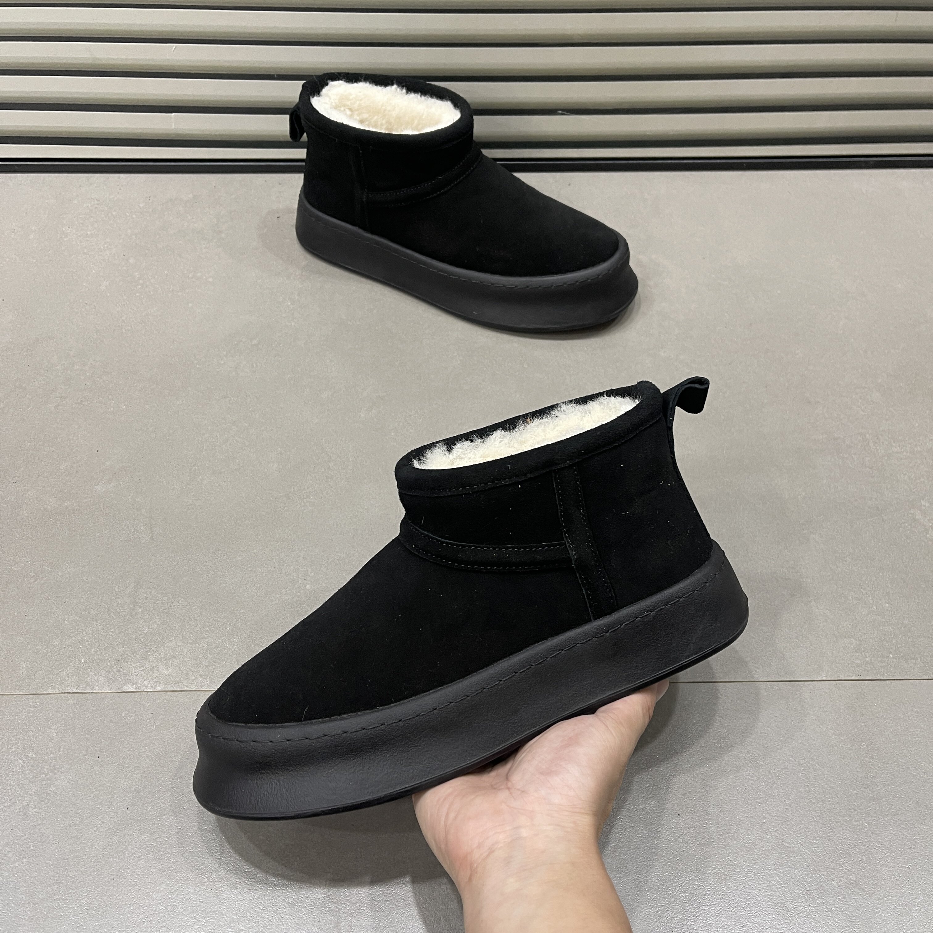 男鞋复古头层牛皮高帮棉鞋2025冬季新款加绒保暖雪地靴一脚蹬短靴,淘宝优惠券,粉丝福利购,淘宝优惠卷