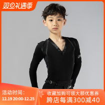 Song Liberia Latin Dance suit Autumn winter new satin parquet One-piece Blouse Childrens Performance Performance Practice 5041