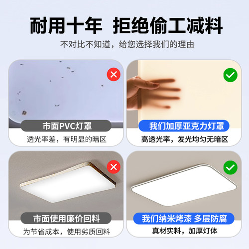 led客厅大灯吸顶灯全光谱护眼房间主卧室灯现代简约大气中山灯具 - 图1