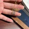 Retro twist full zirconium sparkling square diamond necklace ring high-end light luxury niche versatile simple clavicle chain ring trend