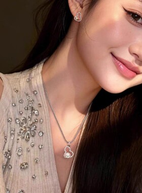 葫芦珍珠项链925纯银针耳环高级感轻奢小众吊坠锁骨链复古国风潮