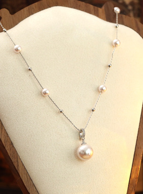 法式轻奢满天星珍珠项链高级感气质百搭锁骨链温柔大气简约颈链潮