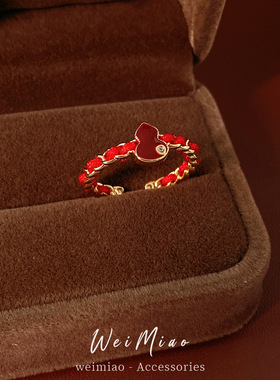 新中式葫芦开口戒指时尚简约百搭气质食指戒高级感小众福禄手饰女