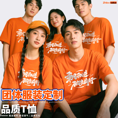 定制短袖纯棉圆领T恤工作服印字刺绣文化衫广告衫活动纪念服定做 - 图1