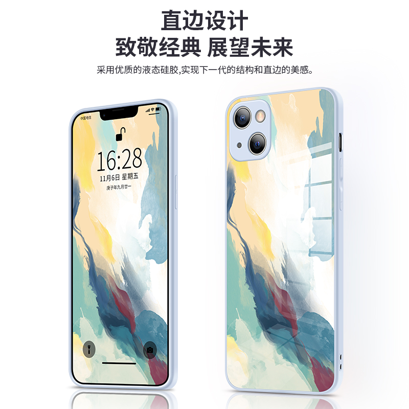 适用于苹果14pro手机壳iphone13promax玻璃全包14plus新款硅胶防摔12全包镜面11男女新款x网红8潮流SE中国风-图3