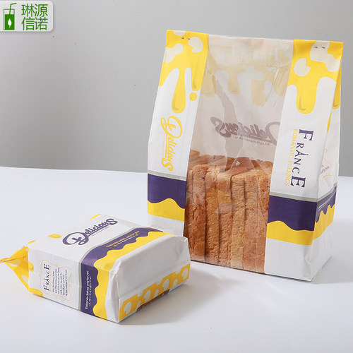 开窗淋膜吐司面包纸袋食品牛皮纸袋包装袋烘焙切片土司袋打包袋 - 图2
