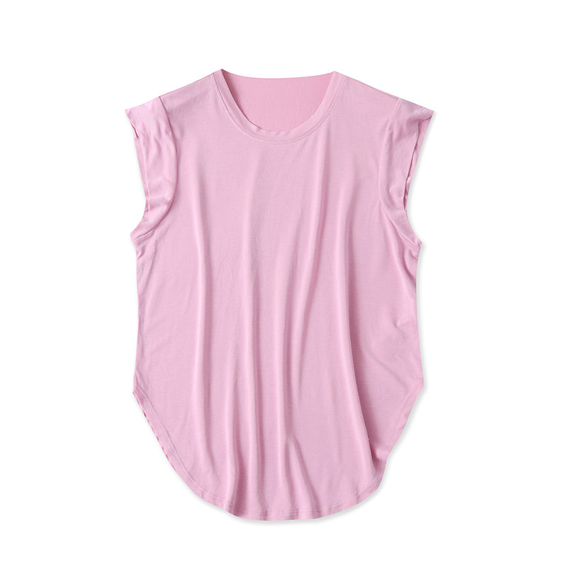 莫代尔T恤 夏季新款外贸女装百搭纯色圆领修身短袖套头上衣17631