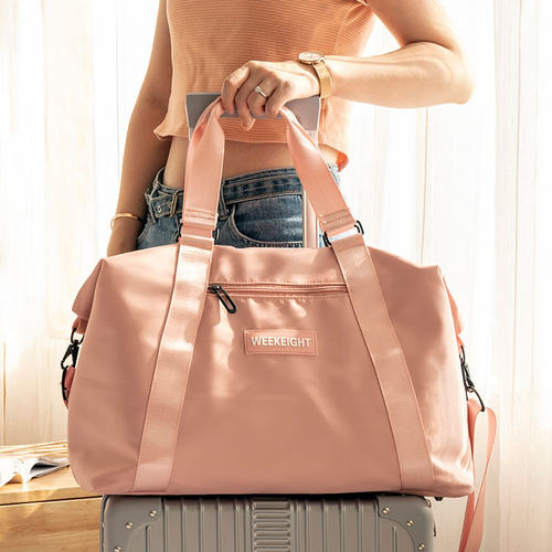 手提旅行包轻便携短途大容量游泳健身运动防水行李袋女单肩登机包 - 图0