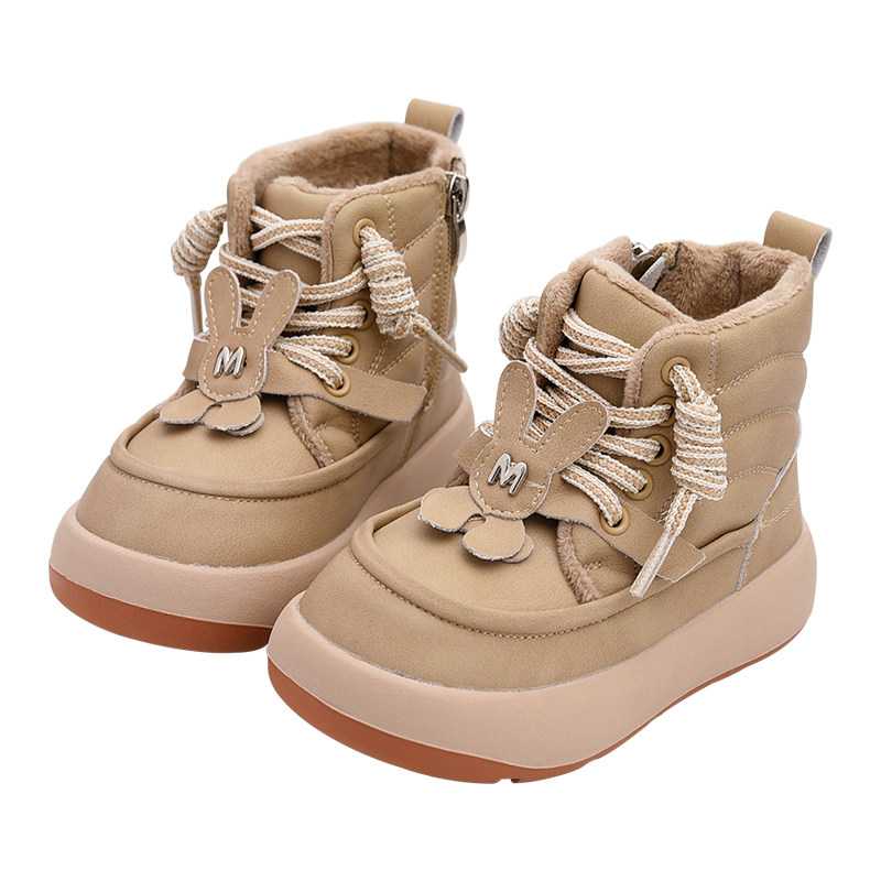 儿童雪地靴冬季加厚保暖女童短靴2025新款防滑靴子女孩加绒大棉靴,淘宝优惠券,粉丝福利购,淘宝优惠卷