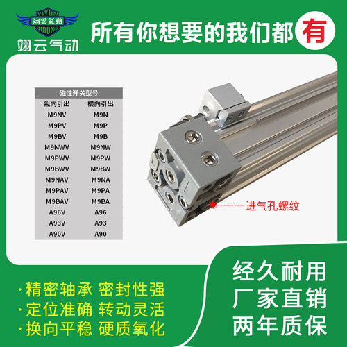 适配SMC型无杆气缸MY1B25/MY1B25G-100 200 300 400 500 A  L Z - 图1