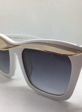 E8468S EJE Optico Sistema 手工 白色板材框金色挡板太阳镜墨镜