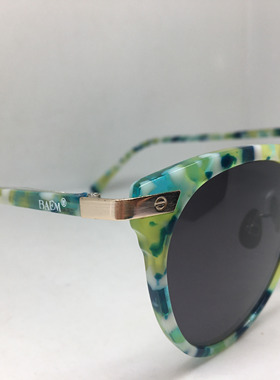 BAEM BS15001绿色板材框架眼镜桃形复古大框太阳眼镜墨镜女多巴胺