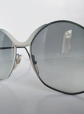 七八十年代LUNA大框铝材质太阳镜墨镜意大利青色白色拼接