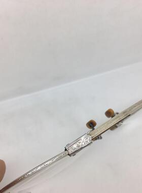 1905年左右1/10 12KGF白色包金折叠圆框夹鼻眼镜精美雕刻 美国