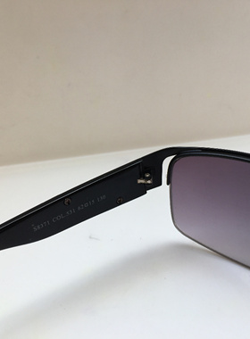 policeS8371黑色合金方形半框太阳镜墨镜意大利