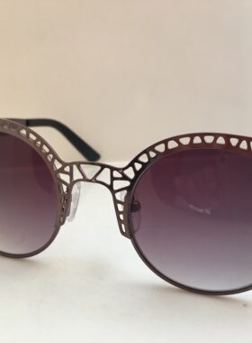 UNOFFICIAL 银灰色合金镂空个性圆框太阳镜墨镜时尚