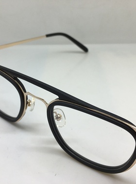 LIEBESKIND复古金色方框眼镜黑色树脂内包边男女通用眼镜架