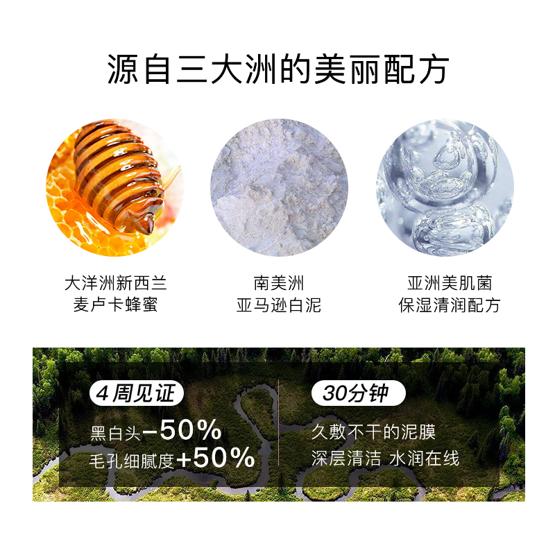 eiio泥膜清洁面膜深层收缩毛孔去黑头粉刺男女油皮补水涂抹式白泥-图1