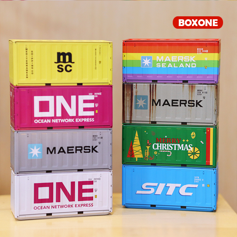 迷你集装箱小铁皮盒做旧微缩模型场景道具创意摆件收纳盲盒萌粒盒 - 图1