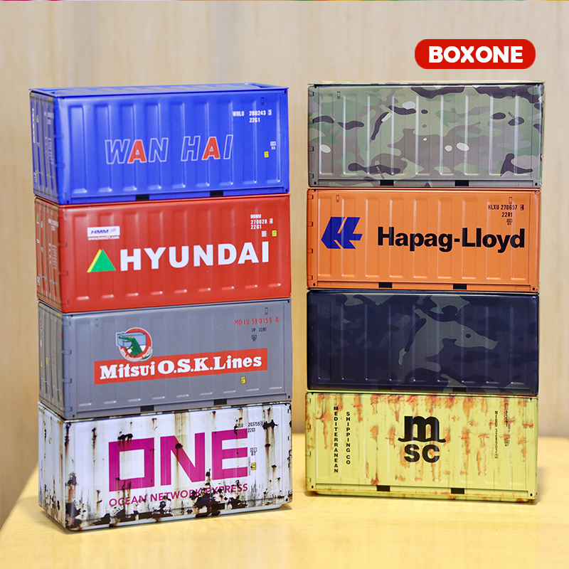 迷你集装箱小铁皮盒做旧微缩模型场景道具创意摆件收纳盲盒萌粒盒 - 图2