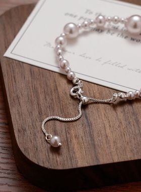 法式复古温柔珍珠手链轻奢风小众设计高级感精致百搭串珠饰品