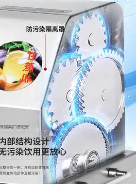 电动甘蔗榨汁机不锈钢商用电动甘蔗榨汁机双电源全自动摆摊甘蔗机