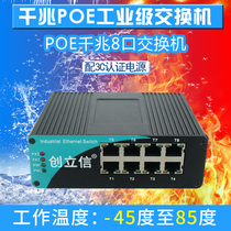 Founding letter one thousand trillion Industrial grade switch 8-mouth POE power supply rail type monitoring network switch iron shell with power supply