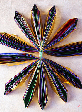 包邮半成品莲花七彩多彩纸金箔纸