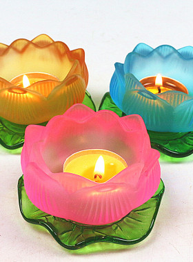 烛台底盘灯座寺庙七彩琉璃包邮