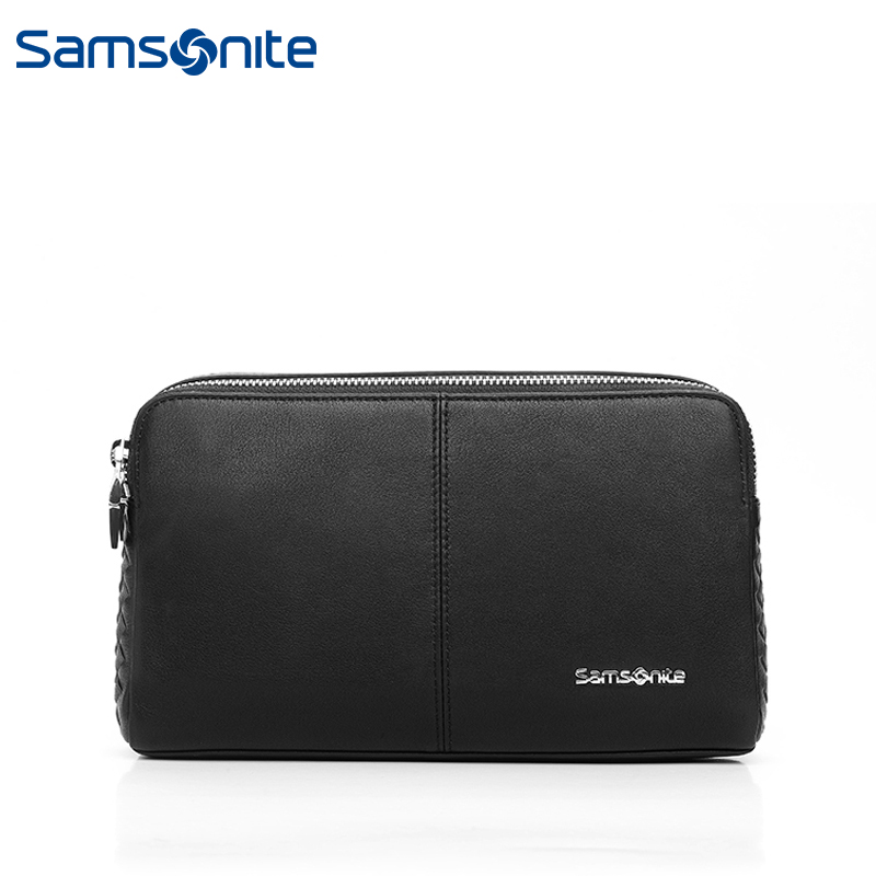 Samsonite/新秀麗經典時尚男款手包商務牛皮男款錢包黑色68B