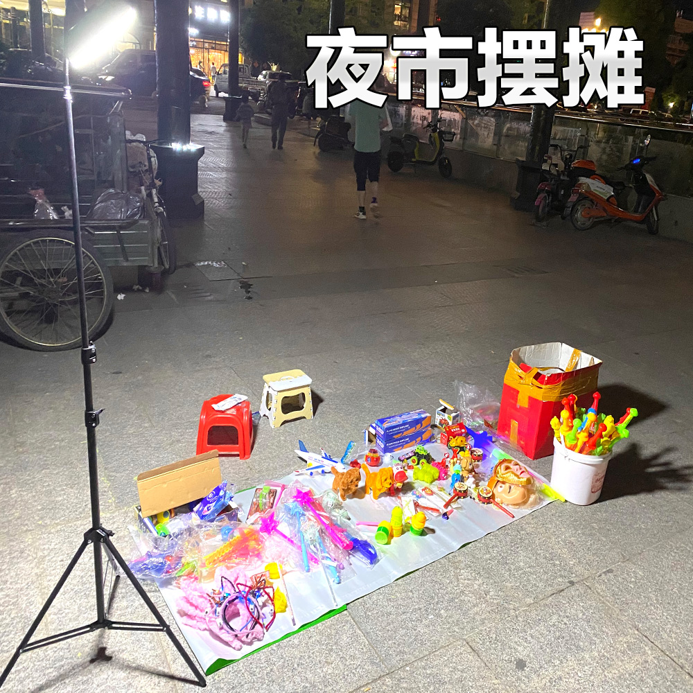 地摊神器网红摆摊灯架子挂灯支架照明夜市led充电灯便携伸缩灯架 - 图0