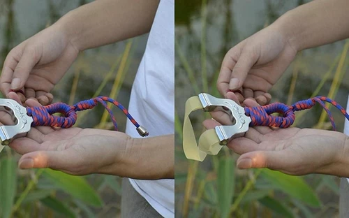 Точная дорожная рогатка с плоскими резинками из нержавеющей стали