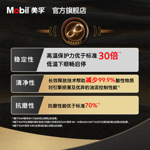 官方旗舰正品Mobil美孚1号经典表现金美孚0W-40 8L SP全合成机油