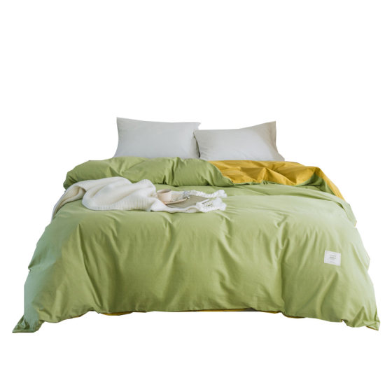 Pure cotton washed quilt cover skin-friendly solid color for sleeping naked