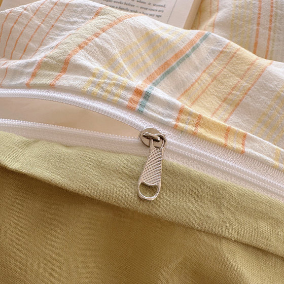 Four-piece set of 100% washed cotton, skin-friendly, soft and non-pilling
